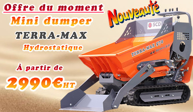 Slide mini dumper hydrostatique TERRA-MAX SCD équipements lancement mobile