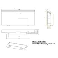 Platine d'attache TORO - ditch witch - vermeer