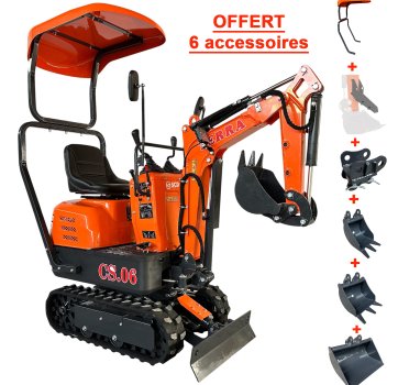 Mini pelle TERRA CS06.R SCD équipements