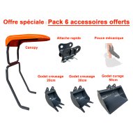 Mini pelle TERRA CS06.R SCD équipements accessoires offert