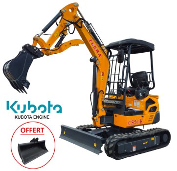 Mini pelle TERRA CS26.K SCD équipements