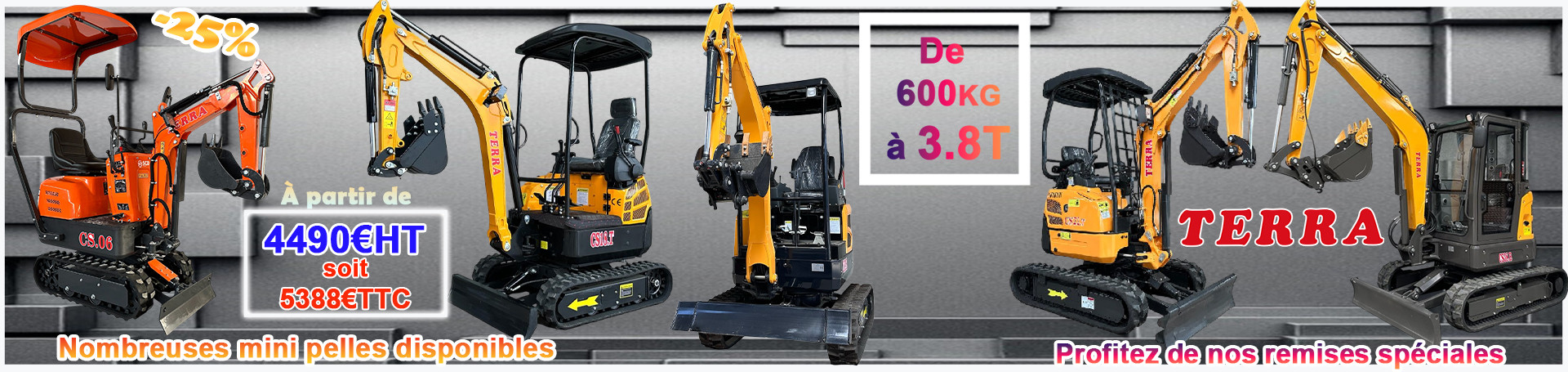 Slide mini pelle SCD équipements mini pelle TERRA